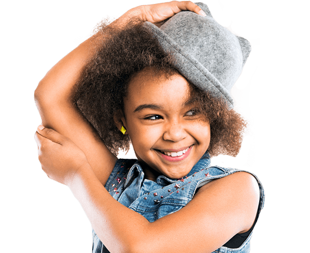 Young smiling girl wearing hat