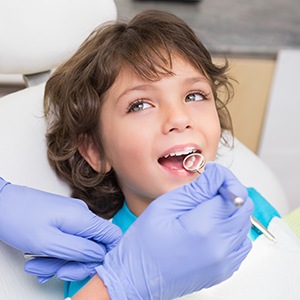 little boy at the dentist
