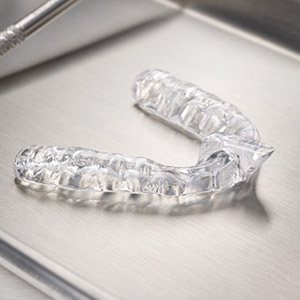 clear aligners on metal tray