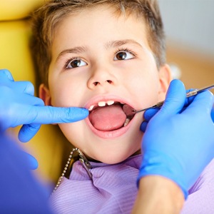 young boy at dental appointment