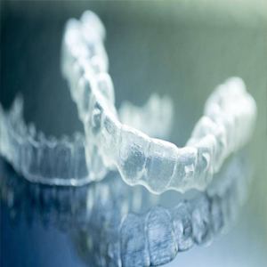 Clear plastic Invisalign aligners