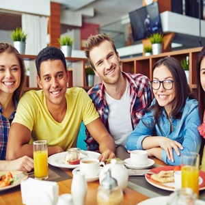 happy group of teens