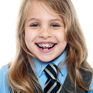 young girl with orthodontics