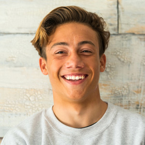 Male teenager smiling 