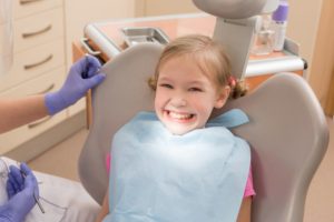 happy girl at dentist